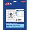 imageAvery Rectangle Labels Sure Feed Technology 05quot x 175quot 400 Glossy White Labels 364452 000 labels