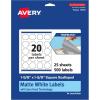 imageAvery TrueBlock Matte White Square Scalloped Labels with Sure Feed 158quot x 158quot 200 Matte White Labels PrinttoTheEdge LaserInkjet Printable Labels Great for Packaging and Product Labels500 labels