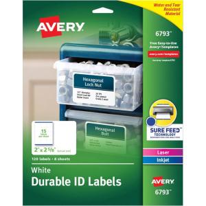 imageAvery Durable Easy Peel ID Labels With Sure Feed Technology 6793 Rectangle 2quot x 258quot White Pack Of 1202 in X 258 in