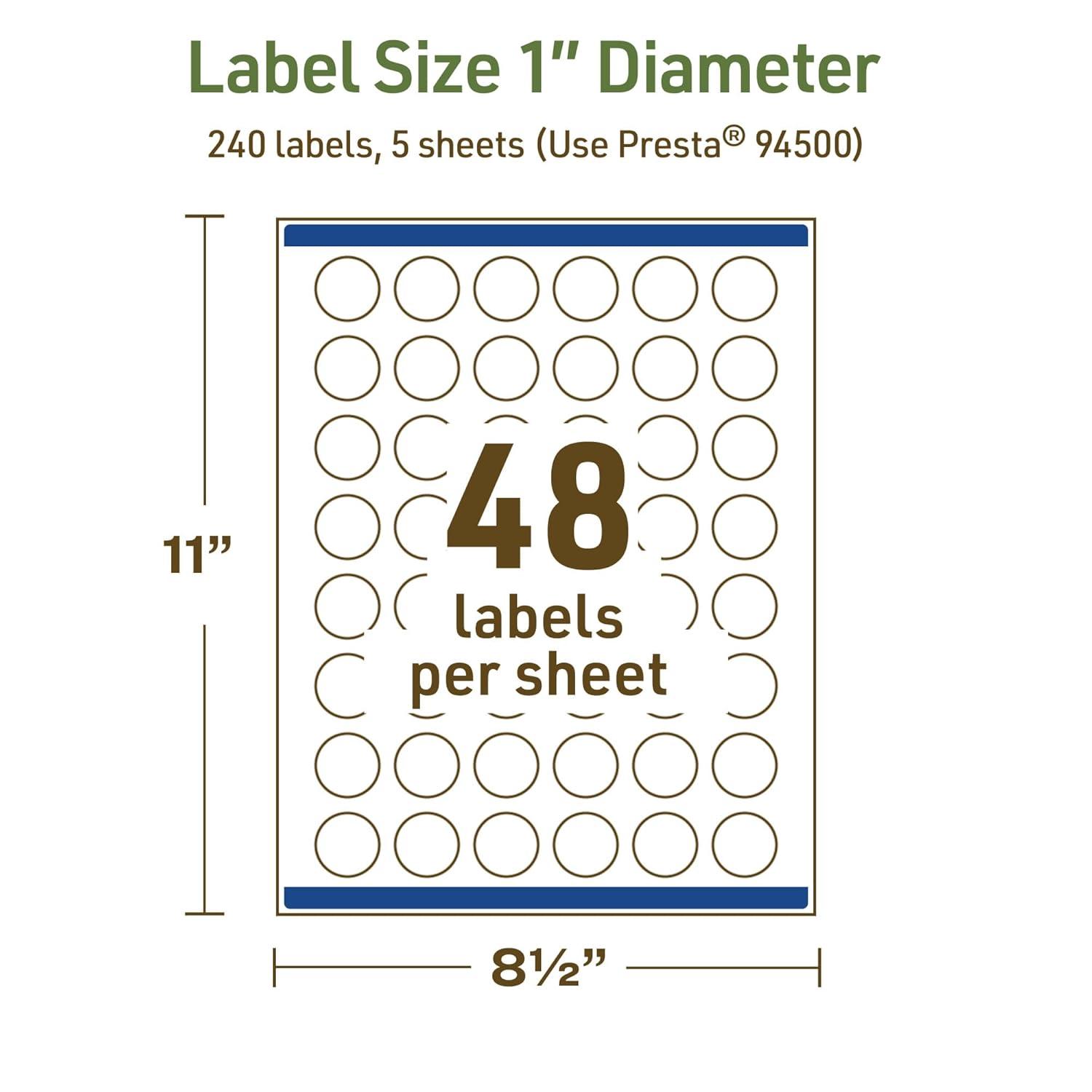 imageAvery Dissolvable Round Labels Sure Feed Technology 1quot Diameter Matte White PrinttoTheEdge LaserInkjet Printable 1200 Labels Total240 labels