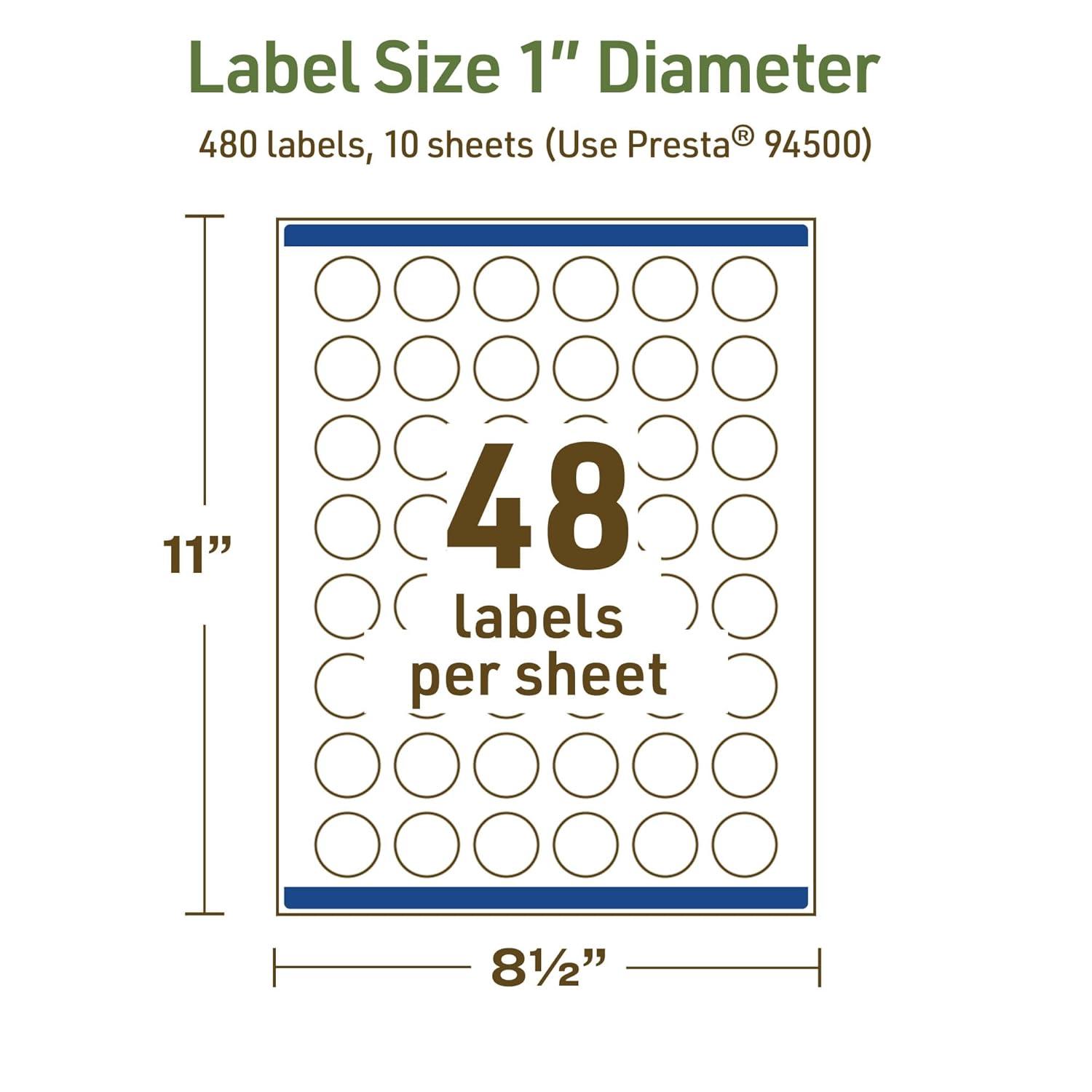 imageAvery Dissolvable Round Labels Sure Feed Technology 1quot Diameter Matte White PrinttoTheEdge LaserInkjet Printable 1200 Labels Total480 labels