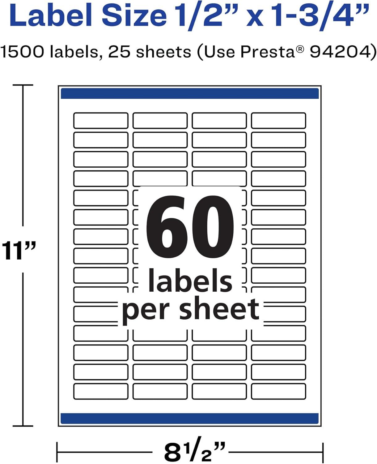 imageAvery Durable Waterproof Rectangle Labels Sure Feed Technology 05quot x 175quot 600 Total Oil and TearResistant Waterproof Labels PrinttoTheEdge LaserPigmentBased Inkjet Printable1 500 labels