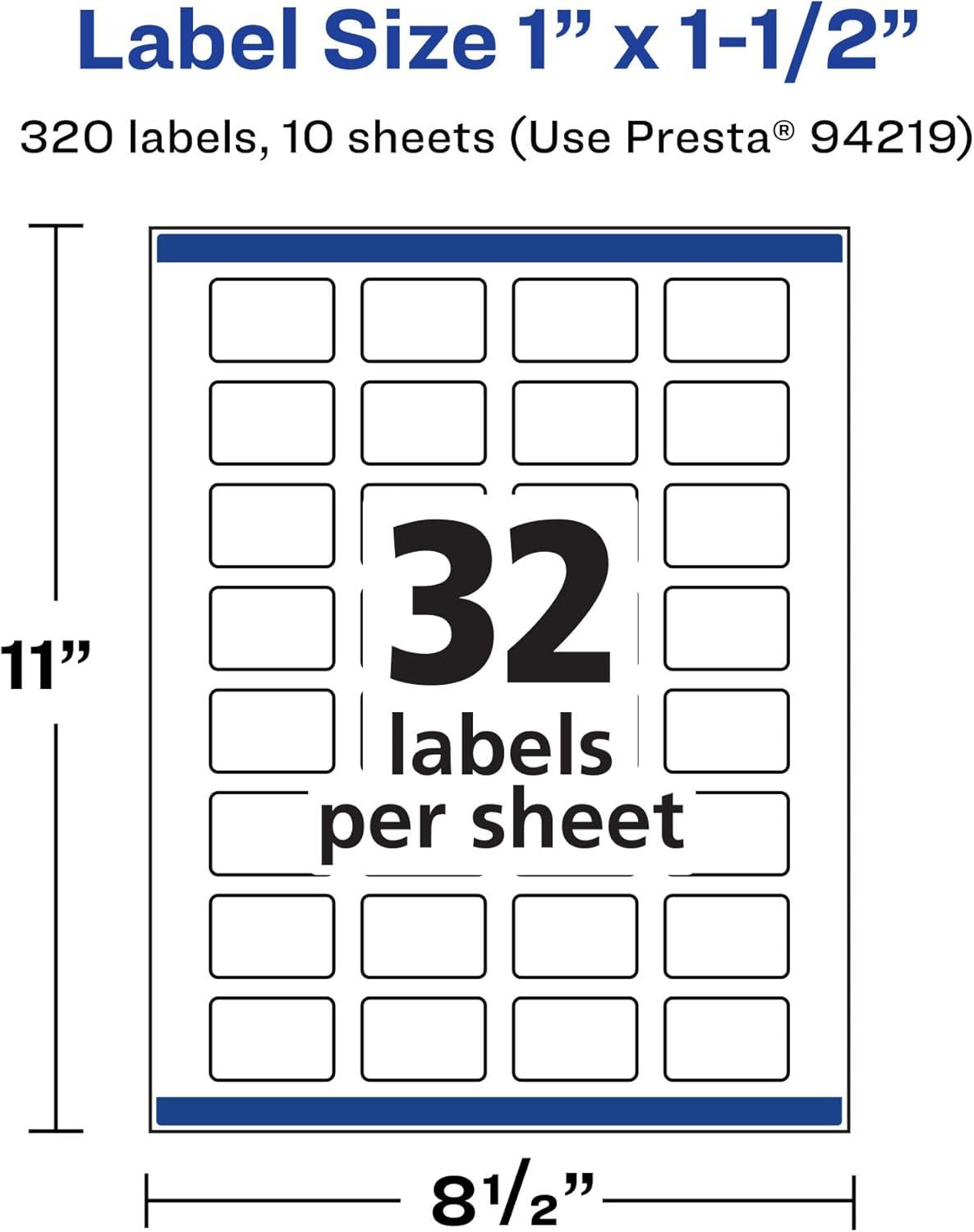 imageAvery Durable Waterproof Rectangle Labels Sure Feed Technology 1quot x 15quot 320 Total Oil and TearResistant Waterproof Labels PrinttoTheEdge LaserPigmentBased Inkjet Printable320 labels