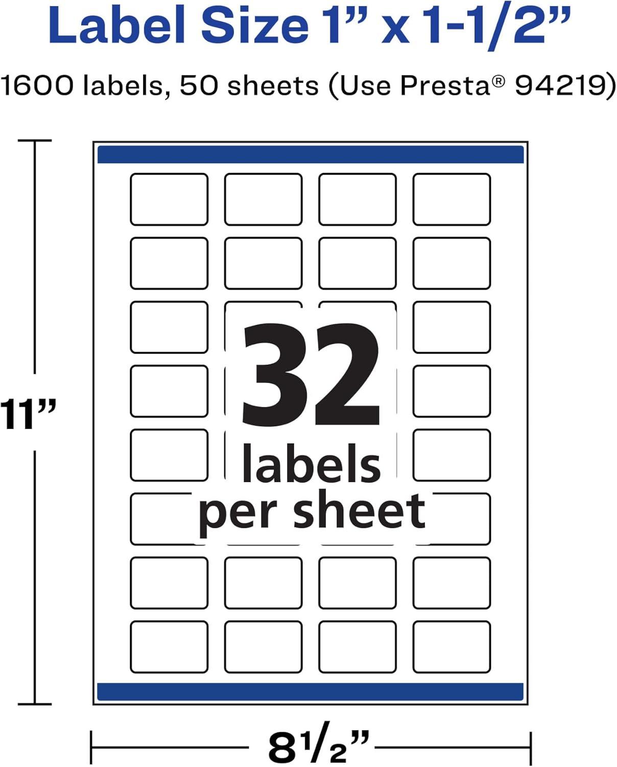 imageAvery Durable Waterproof Rectangle Labels Sure Feed Technology 1quot x 15quot 320 Total Oil and TearResistant Waterproof Labels PrinttoTheEdge LaserPigmentBased Inkjet Printable1 600 labels