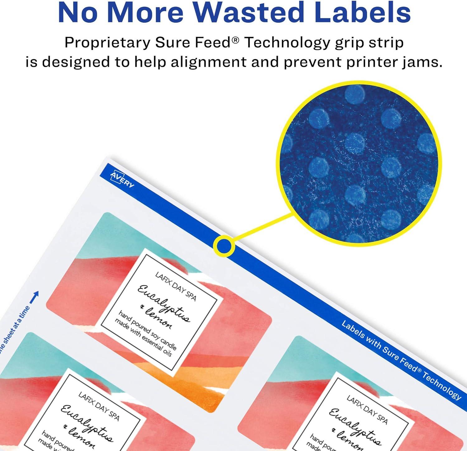 imageAvery Durable Waterproof Rectangle Labels Sure Feed Technology 2quot x 35quot 80 Total Oil and TearResistant Waterproof Labels PrinttoTheEdge LaserPigmentBased Inkjet Printable200 labels