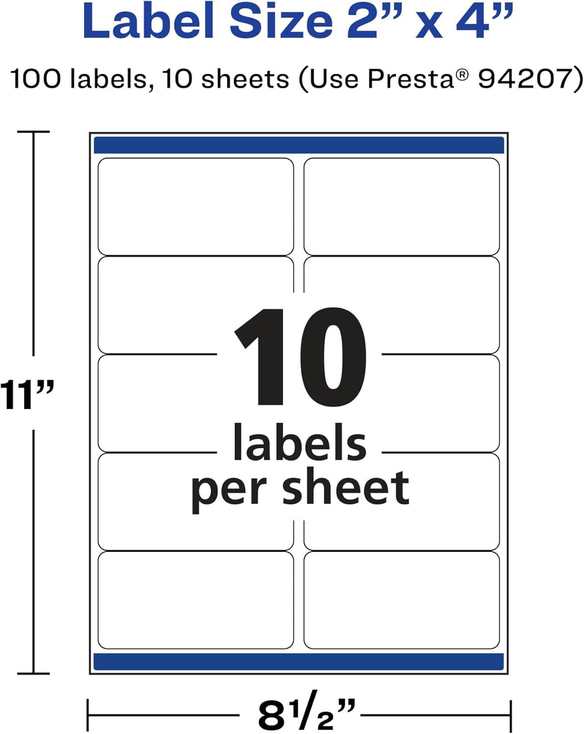 imageAvery Durable Waterproof Rectangle Labels Sure Feed Technology 2quot x 4quot 500 Total Oil and TearResistant Waterproof LaserPigmentBased Inkjet Printable100 labels