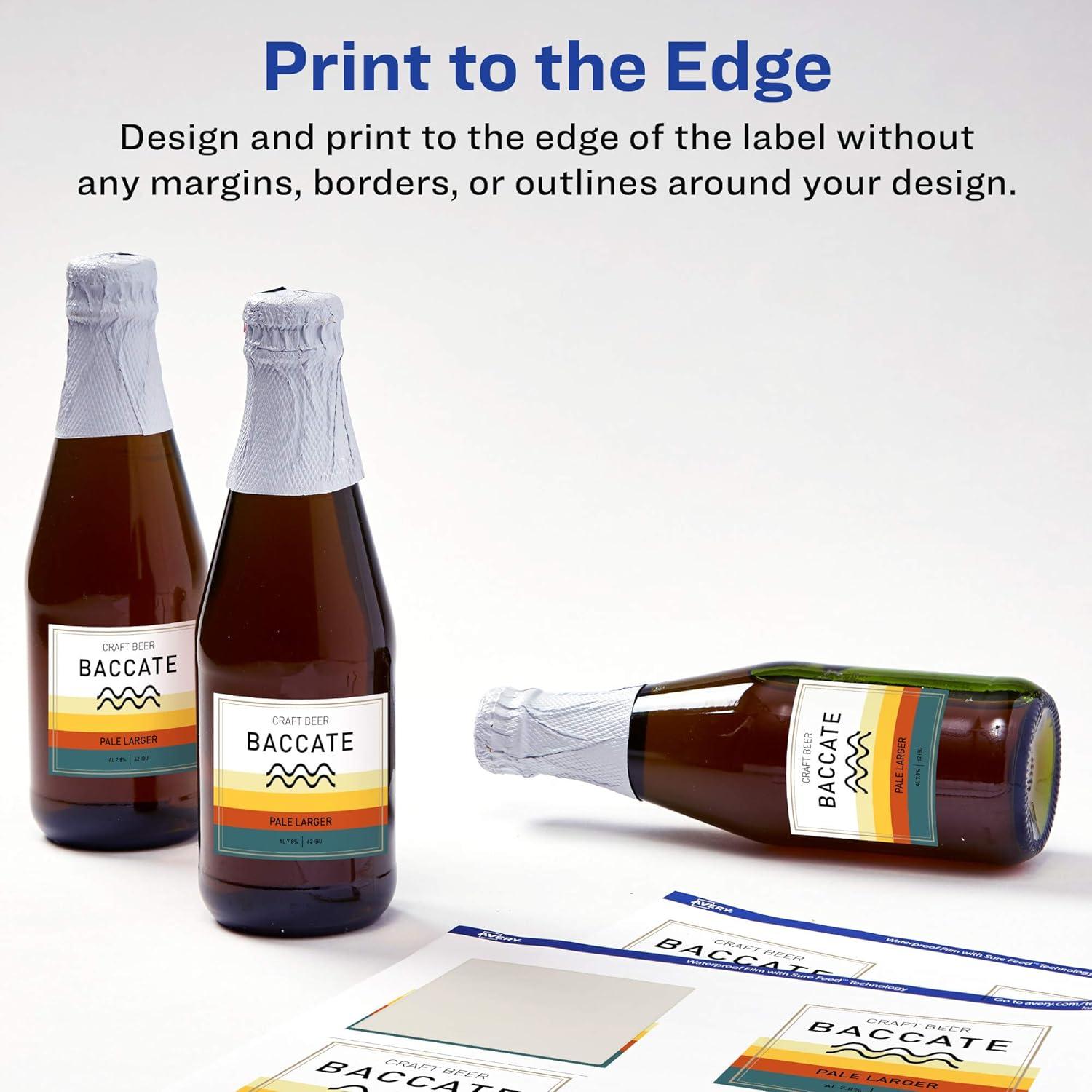 imageAvery Durable Waterproof Square Labels Sure Feed Technology PrinttoTheEdge 3quot x 3quot 60 Total Oil and TearResistant Waterproof LaserPigmentBased Inkjet Printable150 labels