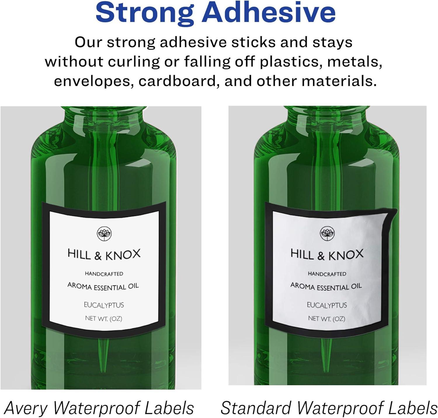 imageAvery Durable Waterproof Square Labels Sure Feed Technology PrinttoTheEdge 3quot x 3quot 60 Total Oil and TearResistant Waterproof LaserPigmentBased Inkjet Printable150 labels