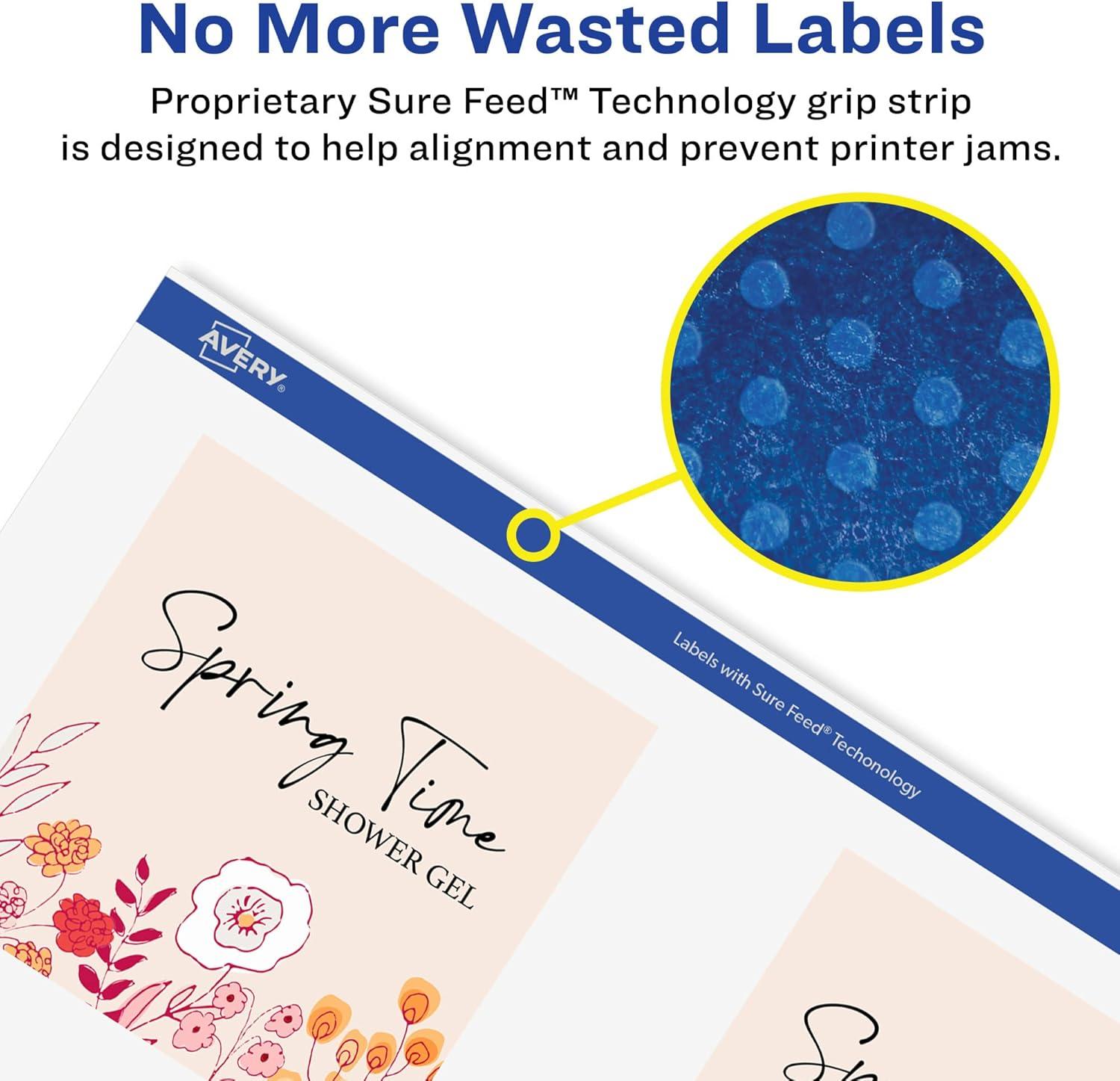 imageAvery Durable Waterproof Square Labels Sure Feed Technology PrinttoTheEdge 3quot x 3quot 60 Total Oil and TearResistant Waterproof LaserPigmentBased Inkjet Printable60 labels