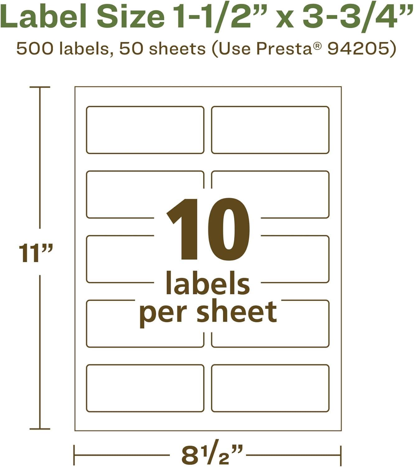imageAvery EcoFriendly Matte White Recycled Rectangle Labels 15quot x 375quot PrinttoTheEdge Matte White Labels Permanent Adhesive LaserInkjet Printable 250 Total500 labels