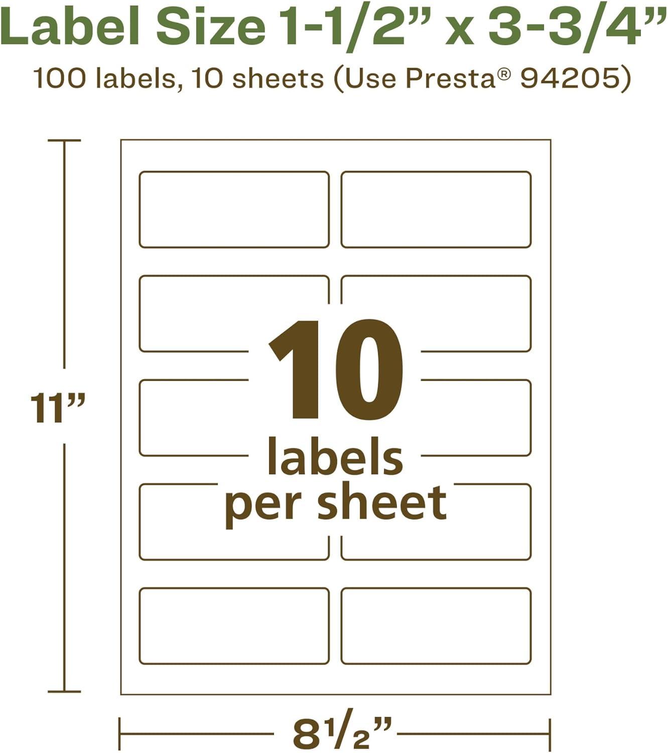 imageAvery EcoFriendly Matte White Recycled Rectangle Labels 15quot x 375quot PrinttoTheEdge Matte White Labels Permanent Adhesive LaserInkjet Printable 250 Total100 labels