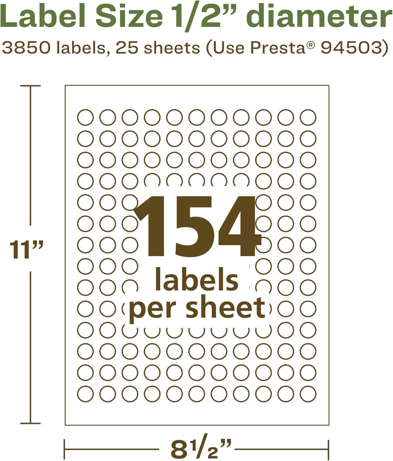 imageAvery EcoFriendly Matte White Recycled Round Labels 05quot Diameter PrinttoTheEdge Matte White Labels Permanent Adhesive LaserInkjet Printable 1540 Total3 850 labels
