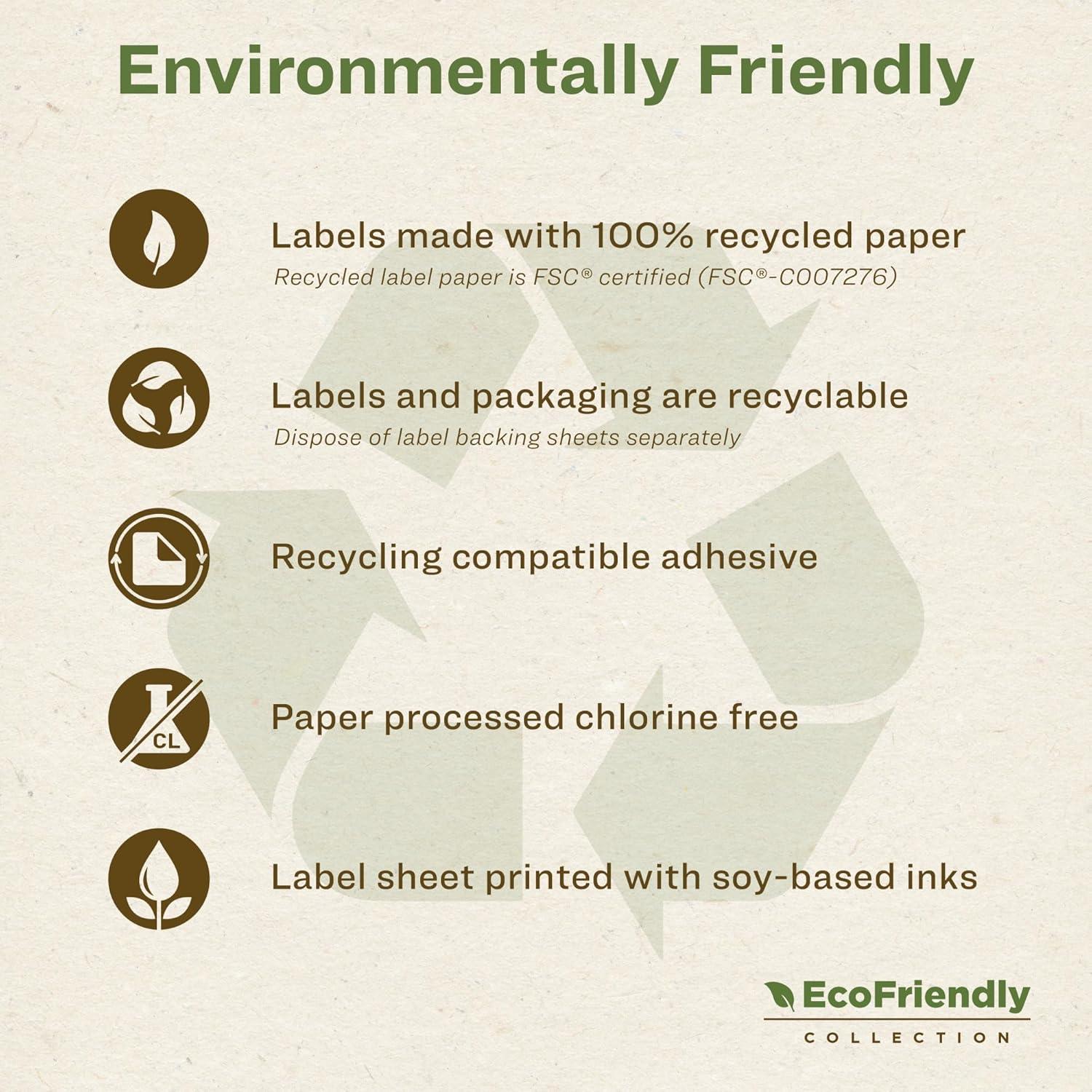 imageAvery EcoFriendly Matte White Recycled Round Labels 3quot Diameter PrinttoTheEdge Matte White Labels Permanent Adhesive LaserInkjet Printable 60 Total600 labels
