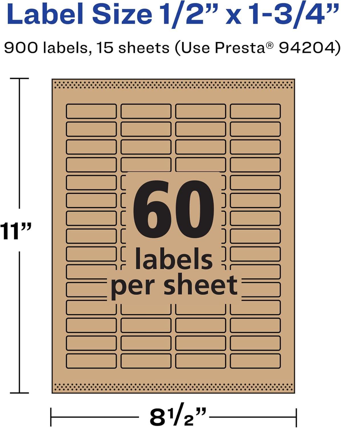 imageAvery Kraft Brown Rectangle Labels Sure Feed Technology 05quot x 175quot 1500 Kraft Brown Labels PrinttoTheEdge LaserInkjet Printable900 labels