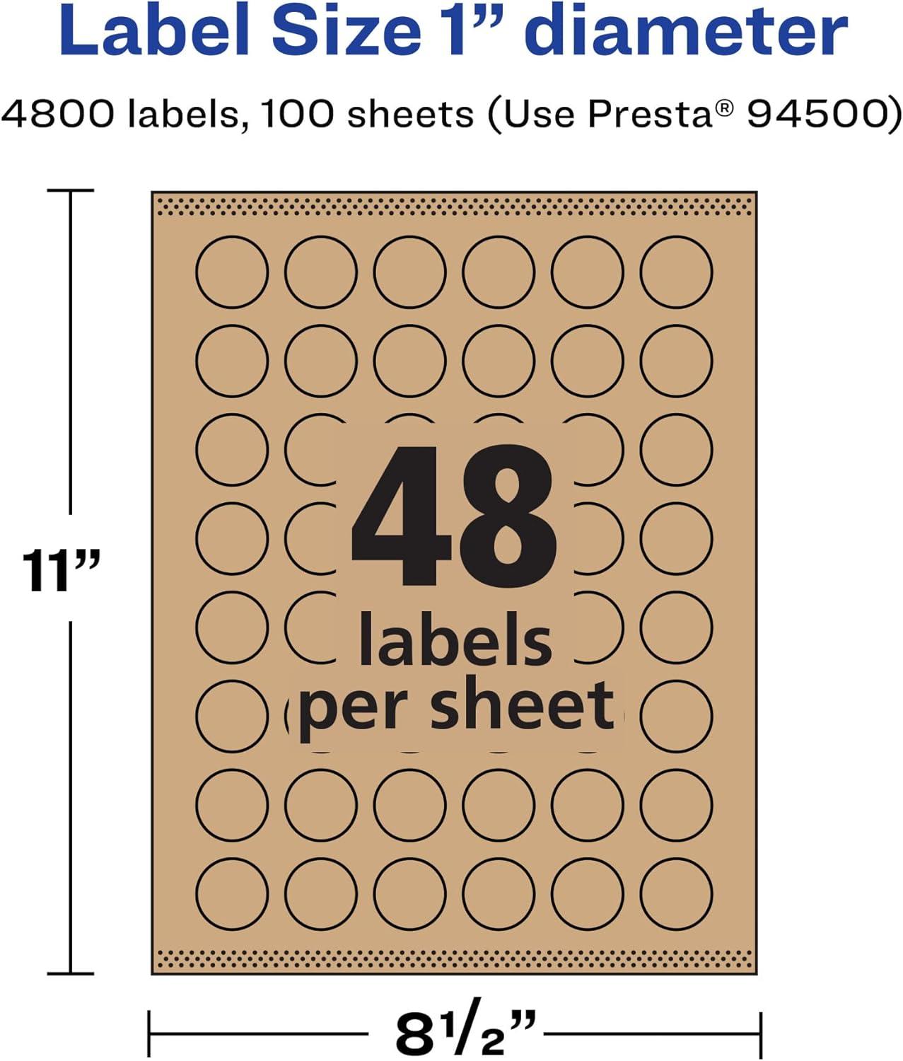 imageAvery Kraft Brown Round Labels Sure Feed Technology 1quot Diameter 720 Kraft Brown Labels PrinttoTheEdge LaserInkjet Printable4 800 labels