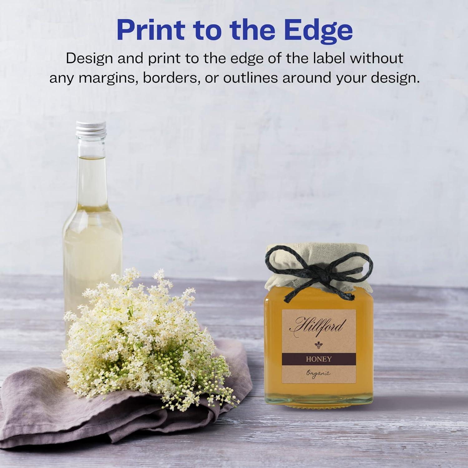 imageAvery Kraft Brown Square Labels Sure Feed Technology 15quot x 15quot 300 Kraft Brown Labels PrinttoTheEdge LaserInkjet Printable1 000 labels