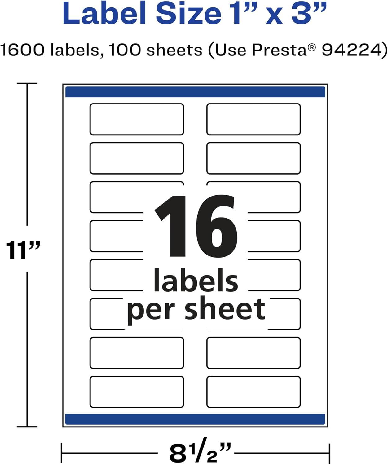 imageAvery Matte Clear Rectangle Labels Sure Feed Technology 1quot x 3quot 160 Matte Clear Labels PrintToTheEdge LaserInkjet Printable1 600 labels