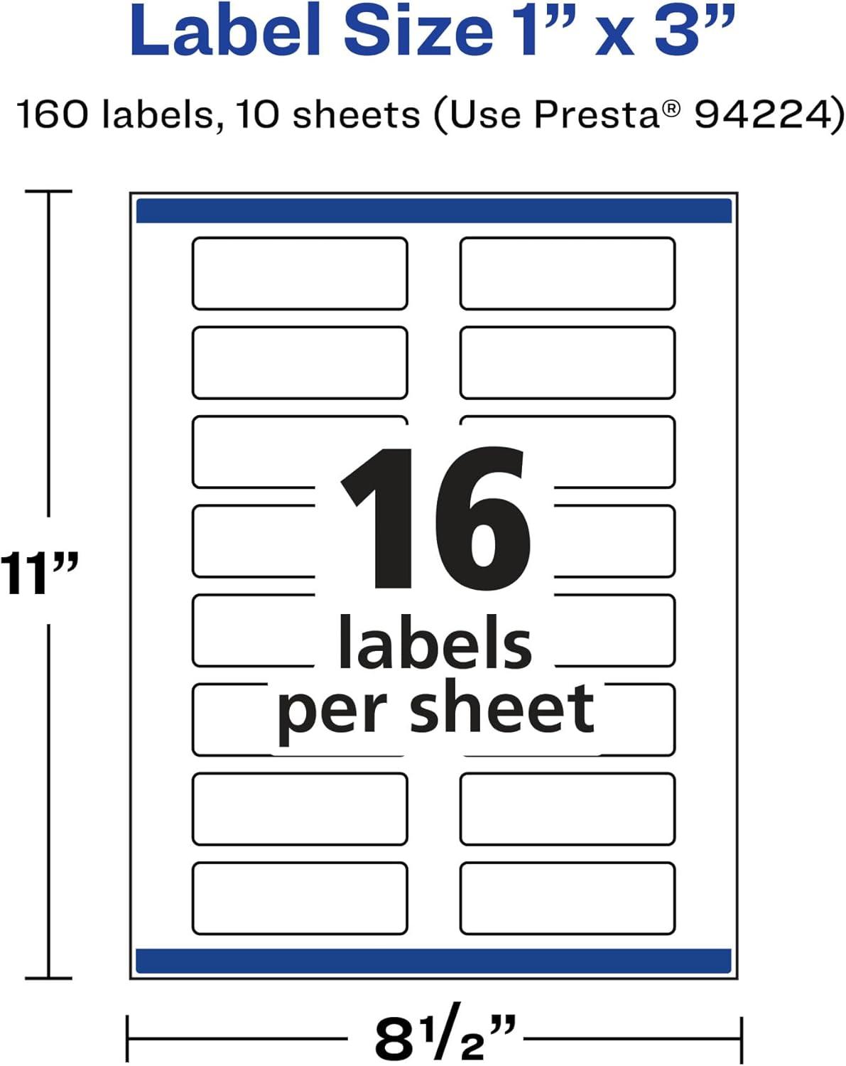 imageAvery Matte Clear Rectangle Labels Sure Feed Technology 1quot x 3quot 160 Matte Clear Labels PrintToTheEdge LaserInkjet Printable3 200 labels
