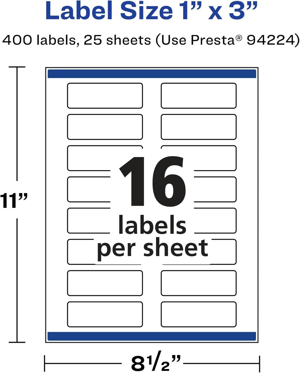 imageAvery Matte Clear Rectangle Labels Sure Feed Technology 1quot x 3quot 160 Matte Clear Labels PrintToTheEdge LaserInkjet Printable320 labels