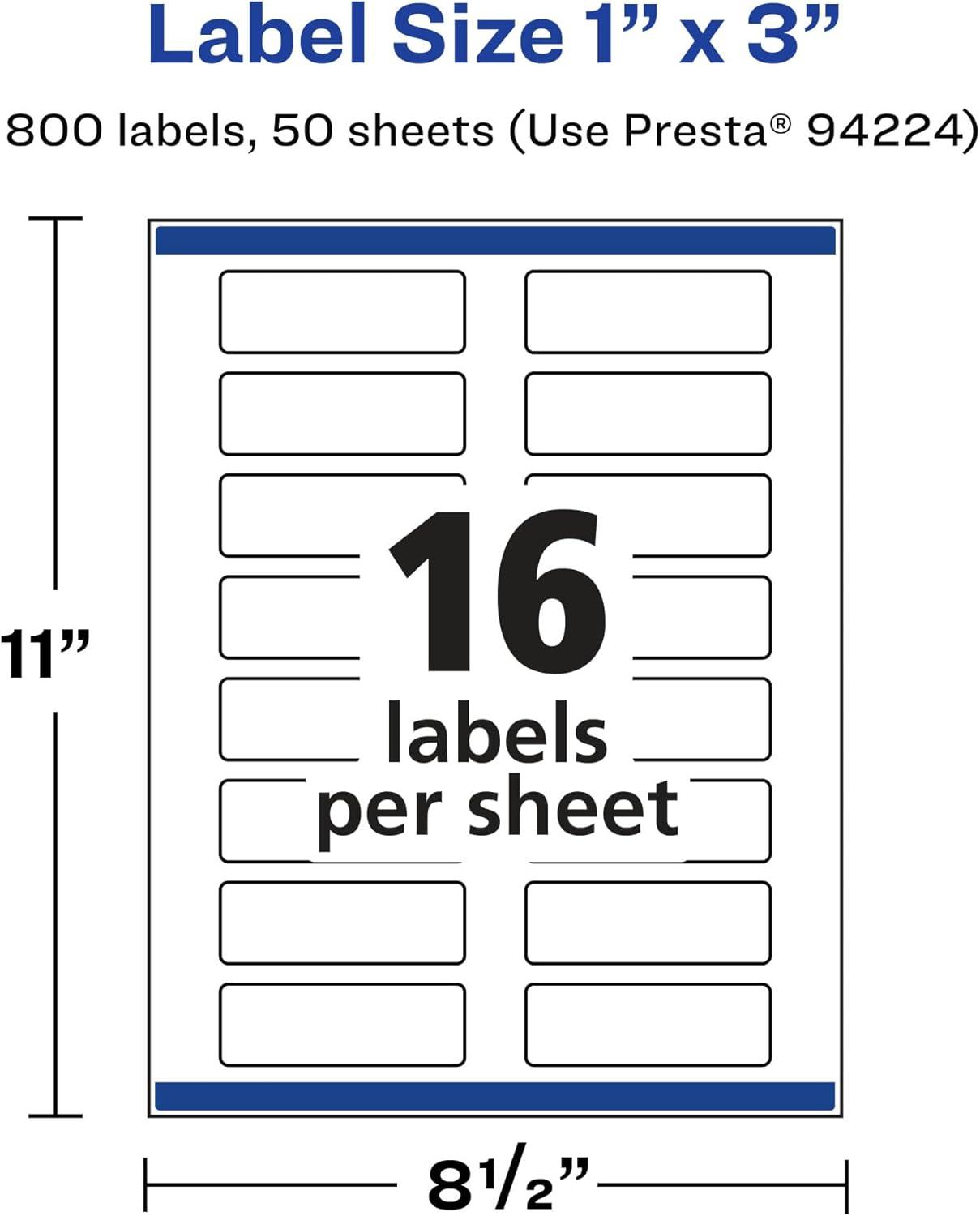 imageAvery Matte Clear Rectangle Labels Sure Feed Technology 1quot x 3quot 160 Matte Clear Labels PrintToTheEdge LaserInkjet Printable800 labels