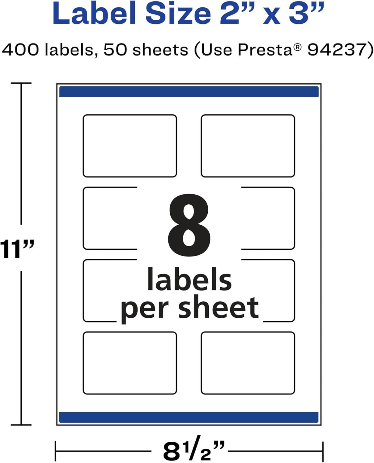 imageAvery Matte Clear Rectangle Labels Sure Feed Technology 2quot x 3quot 80 Matte Clear Labels PrinttoTheEdge LaserInkjet Printable400 labels