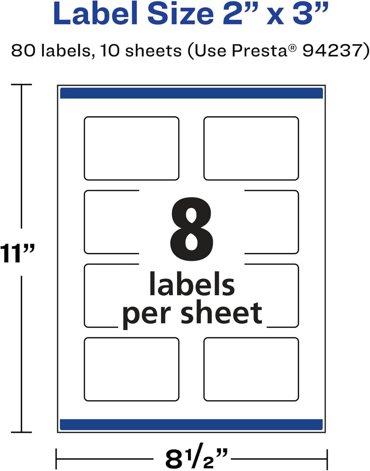 imageAvery Matte Clear Rectangle Labels Sure Feed Technology 2quot x 3quot 80 Matte Clear Labels PrinttoTheEdge LaserInkjet Printable80 labels