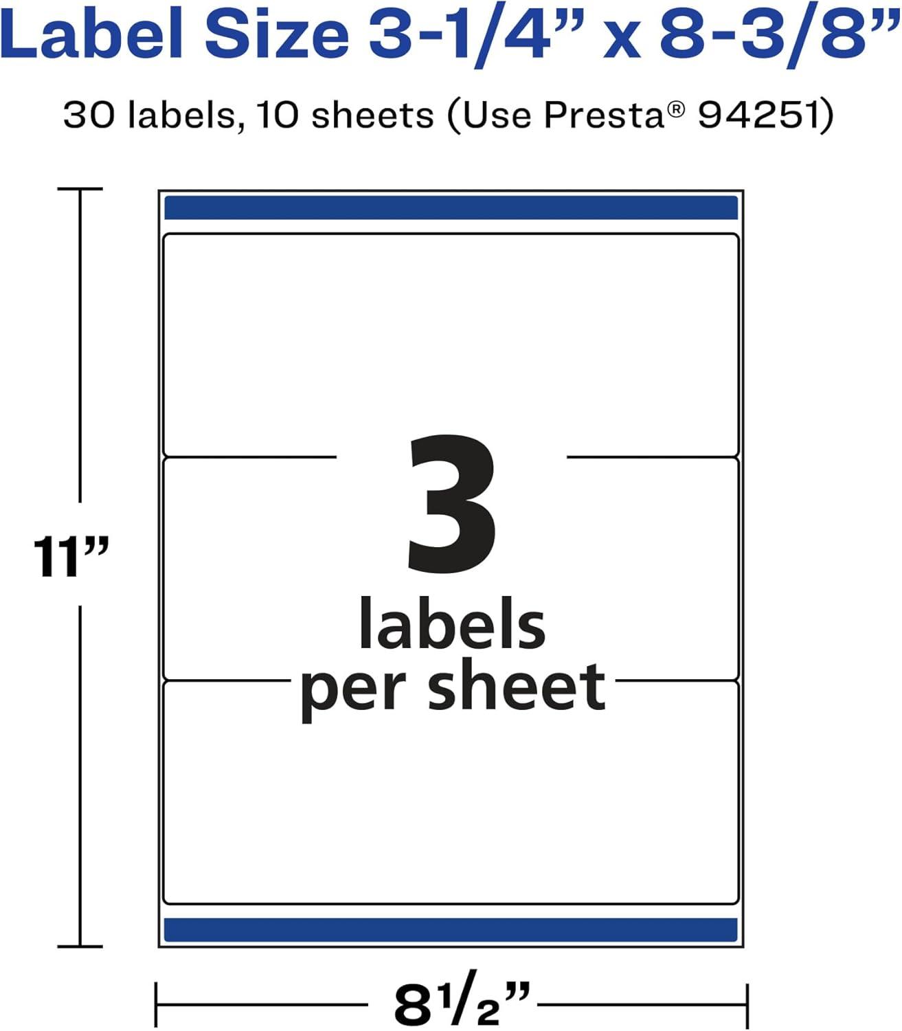 imageAvery Matte Clear Rectangle Labels Sure Feed Technology 314quot x 838quot 150 Matte Clear Labels LaserInkjet Printable30 labels