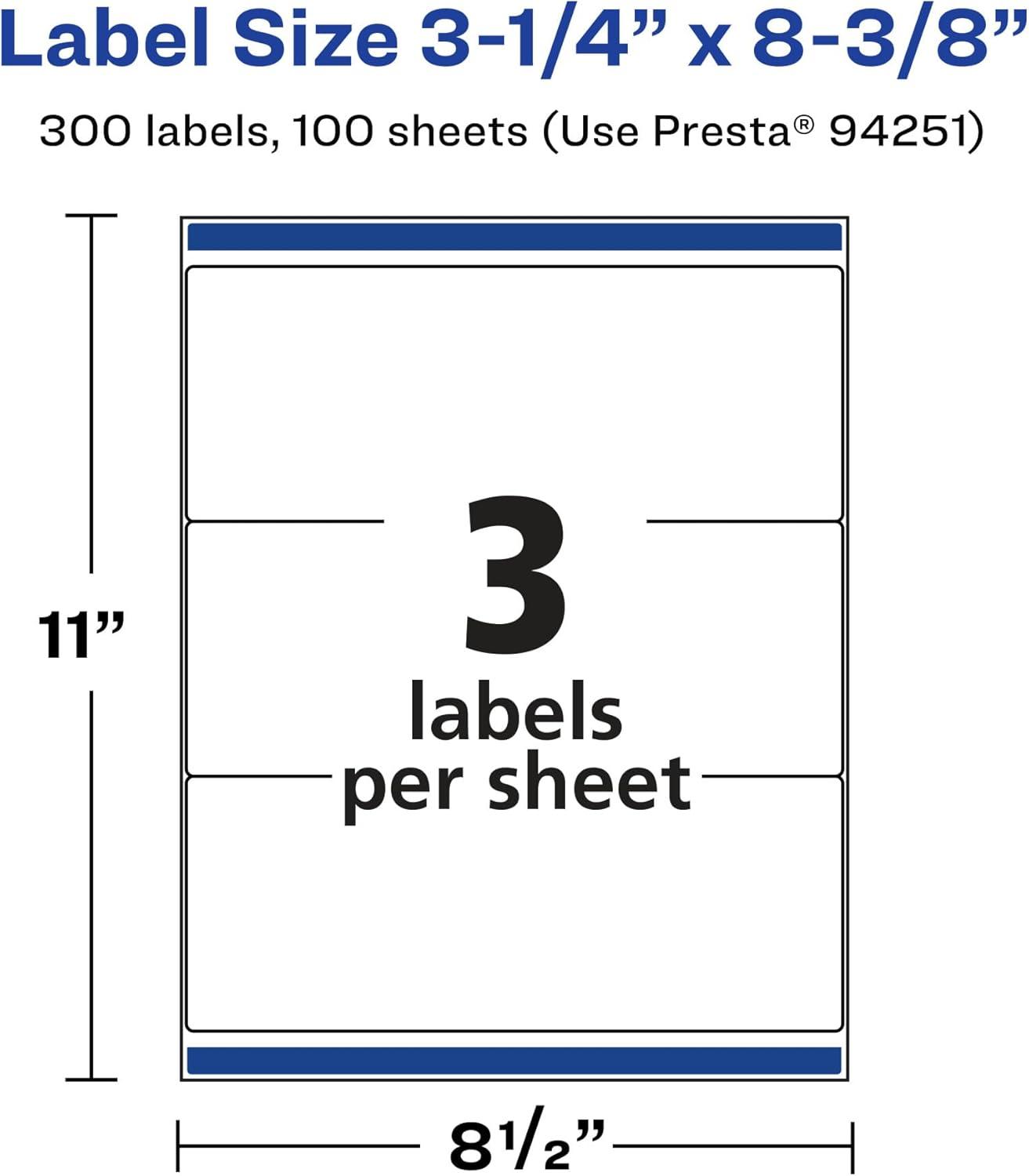 imageAvery Matte Clear Rectangle Labels Sure Feed Technology 314quot x 838quot 150 Matte Clear Labels LaserInkjet Printable300 labels