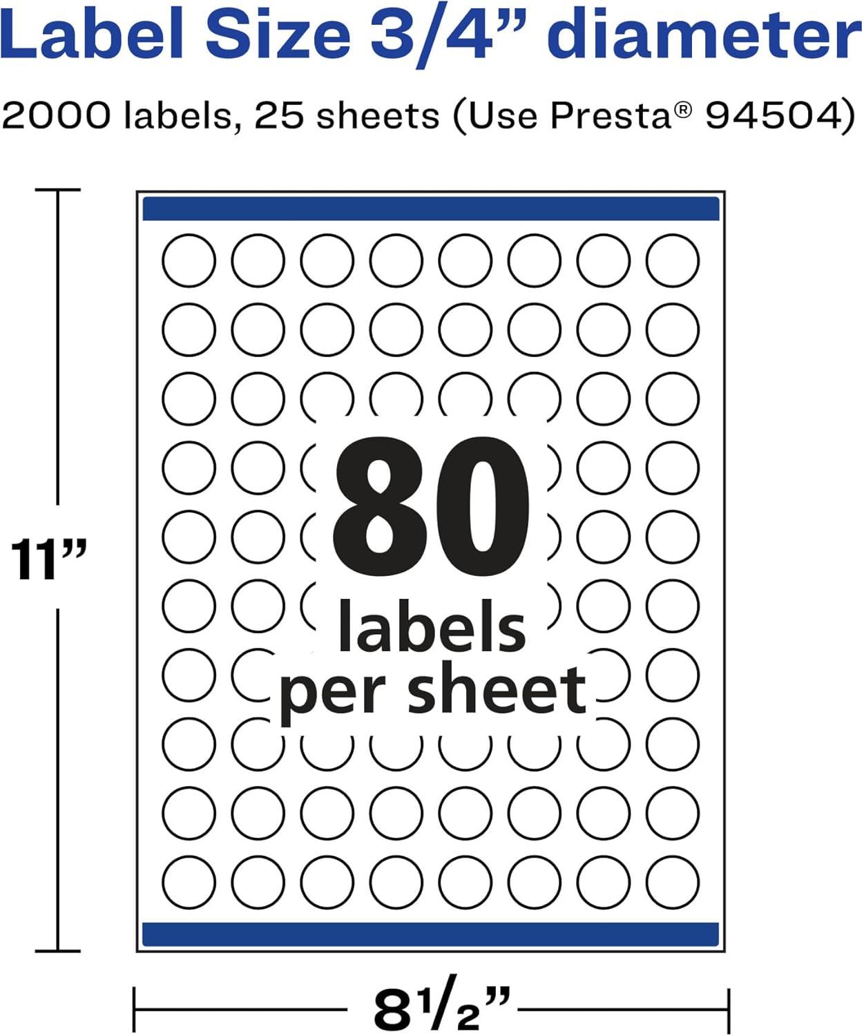 imageAvery Matte Clear Round Labels Sure Feed Technology 075quot Diameter 800 Matte Clear Labels PrinttoTheEdge LaserInkjet Printable2 000 labels