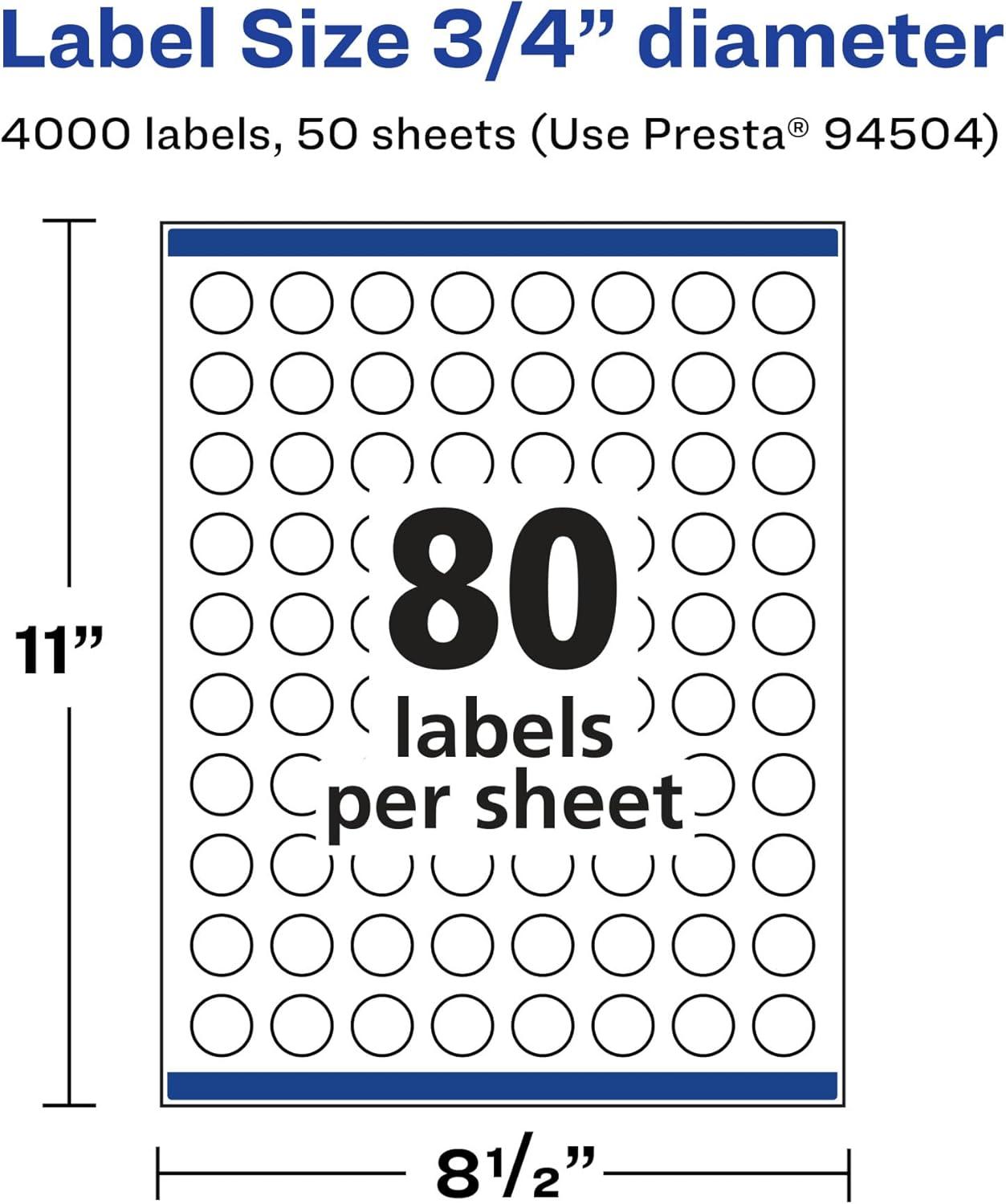 imageAvery Matte Clear Round Labels Sure Feed Technology 075quot Diameter 800 Matte Clear Labels PrinttoTheEdge LaserInkjet Printable4 000 labels