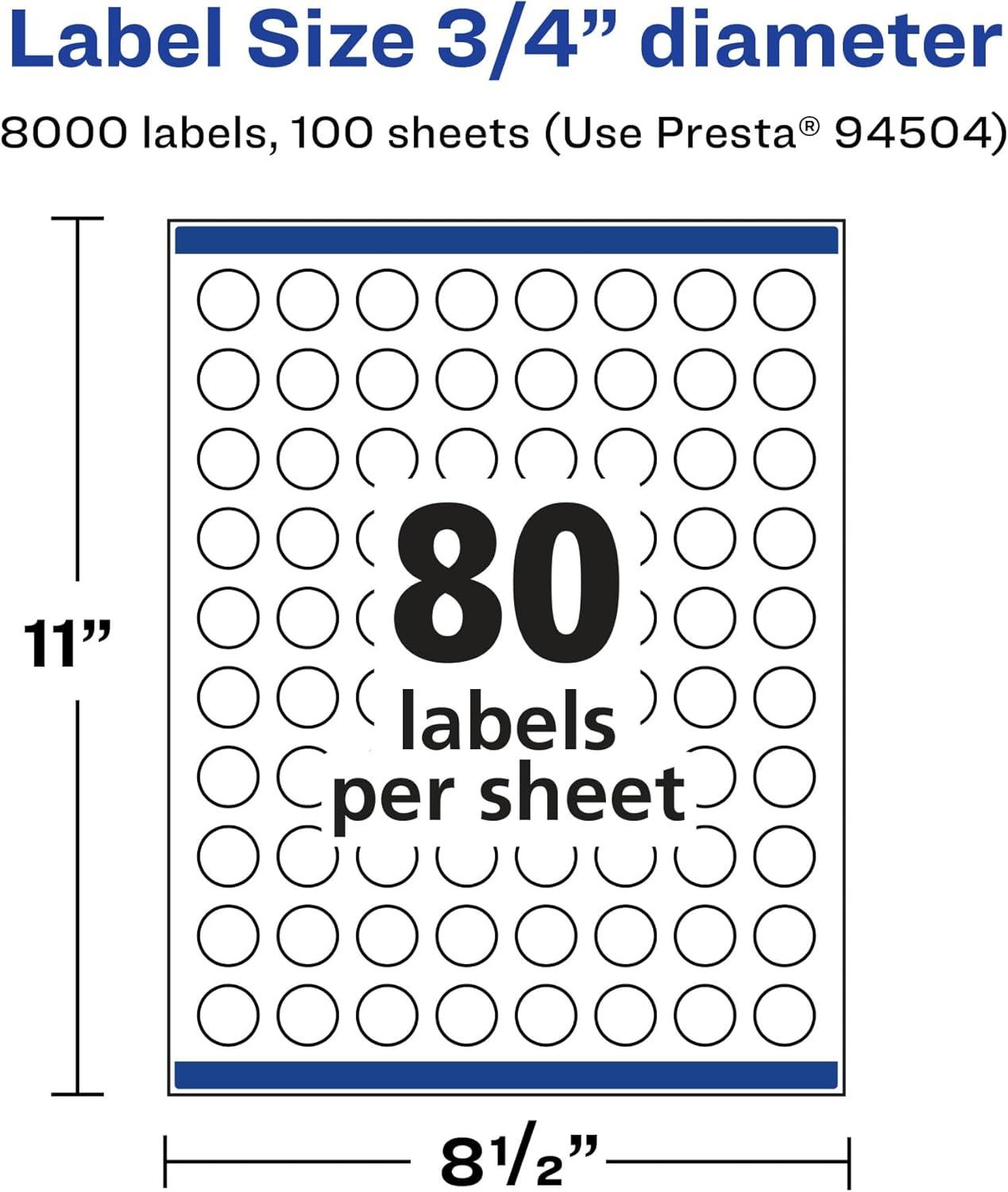 imageAvery Matte Clear Round Labels Sure Feed Technology 075quot Diameter 800 Matte Clear Labels PrinttoTheEdge LaserInkjet Printable8 000 labels