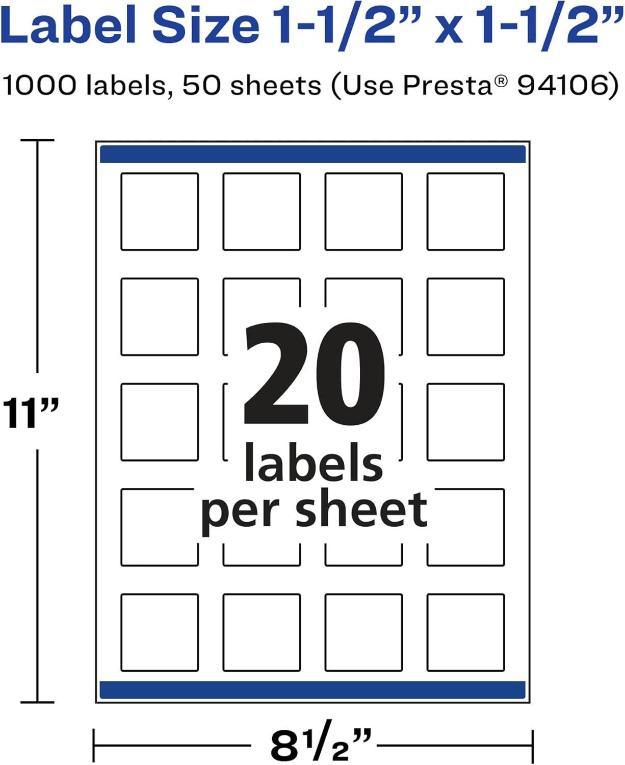 imageAvery Matte Clear Square Labels Sure Feed Technology 15quot x 15quot 200 Matte Clear Labels PrinttoTheEdge LaserInkjet Printable1 000 labels