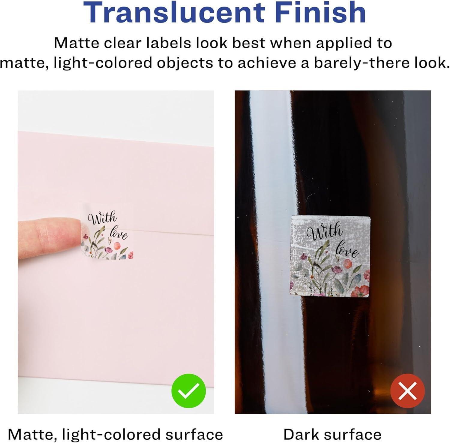 imageAvery Matte Clear Square Labels Sure Feed Technology 15quot x 15quot 200 Matte Clear Labels PrinttoTheEdge LaserInkjet Printable1 000 labels