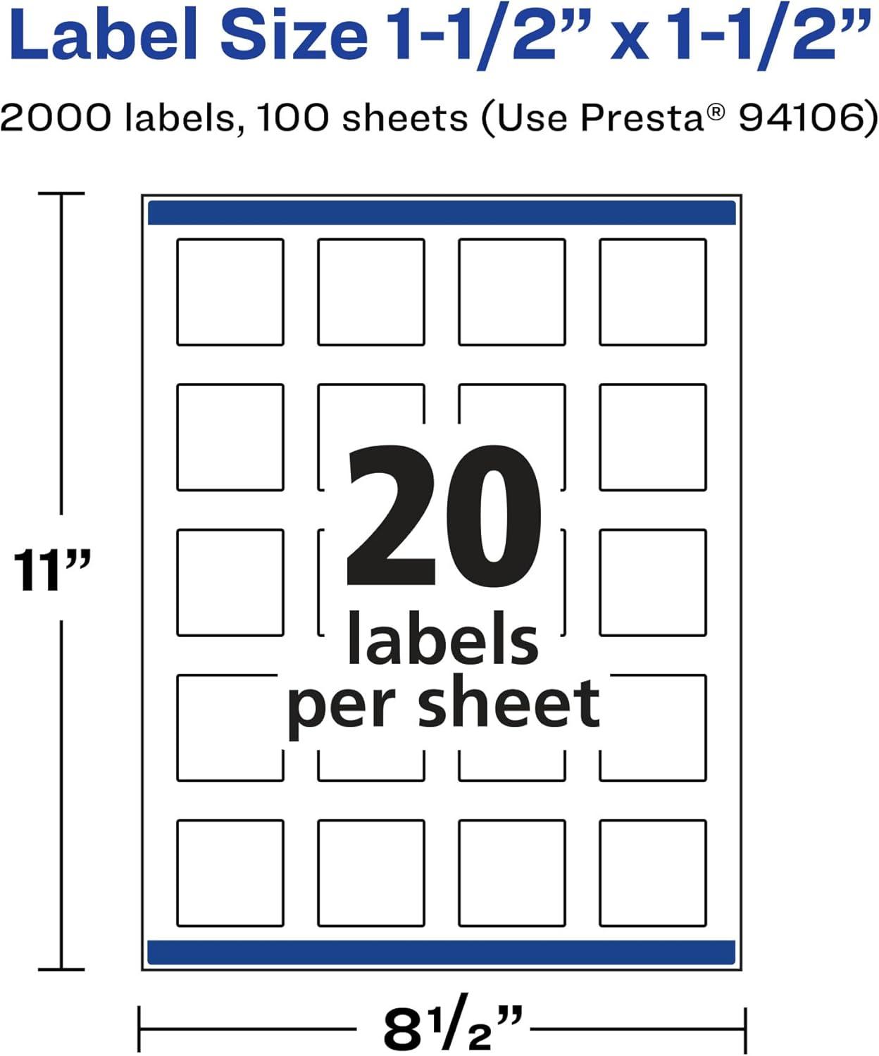 imageAvery Matte Clear Square Labels Sure Feed Technology 15quot x 15quot 200 Matte Clear Labels PrinttoTheEdge LaserInkjet Printable2 000 labels