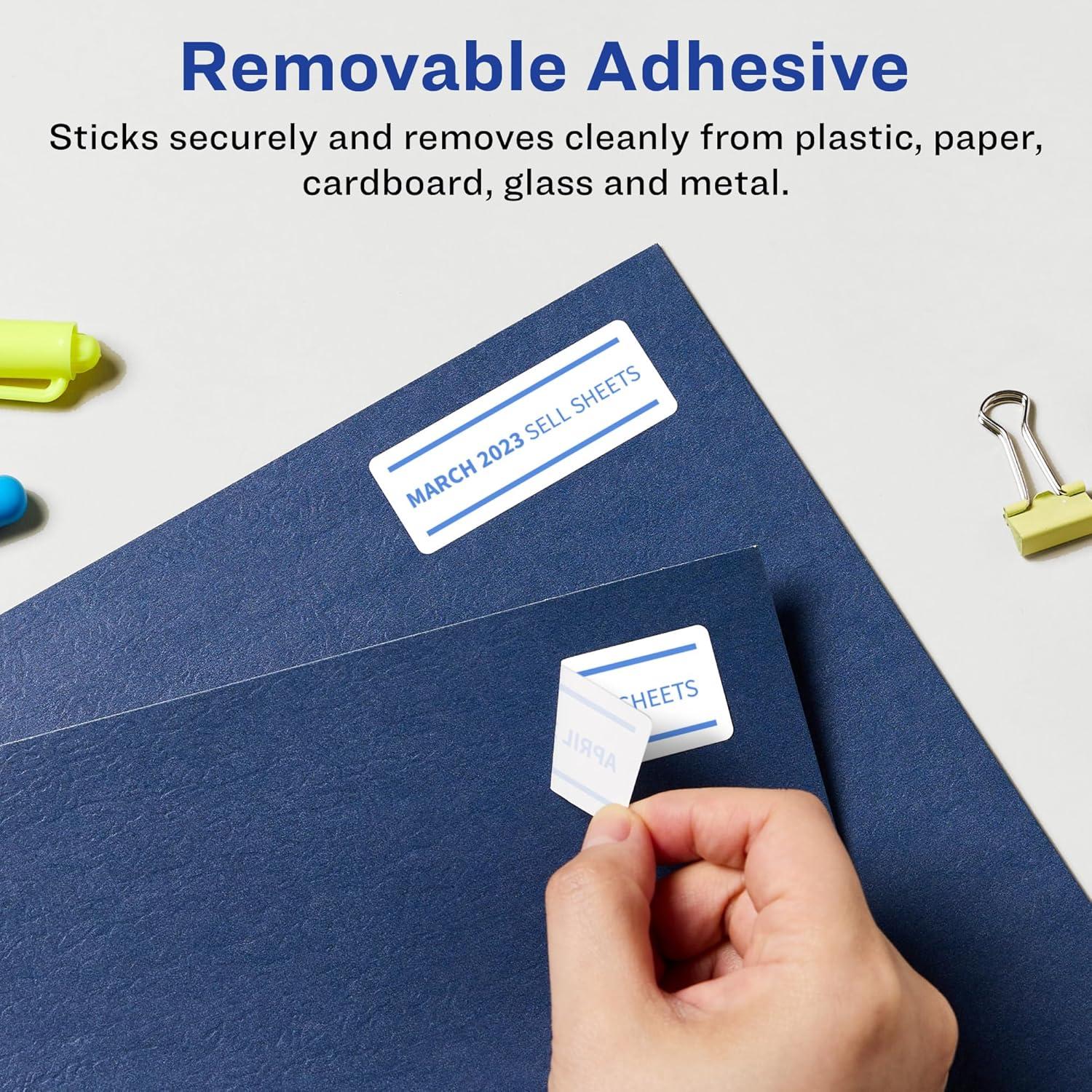 imageAvery Matte White Removable Rectangle Labels Sure Feed Technology 2quot x 258quot 1500 Removable Labels LaserInkjet Printable750 labels