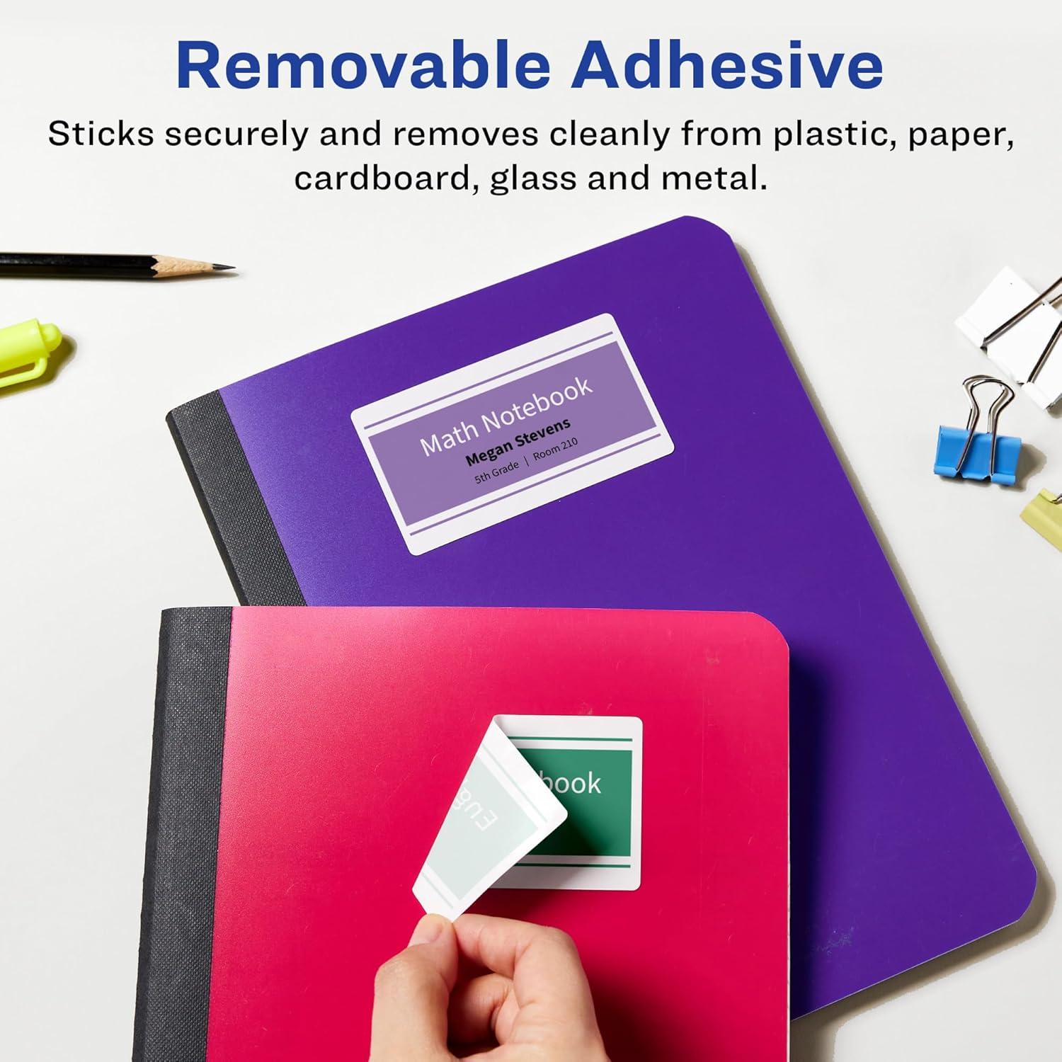 imageAvery Matte White Removable Rectangle Labels Sure Feed Technology 2quot x 4quot 150 Removable Labels LaserInkjet Printable500 labels