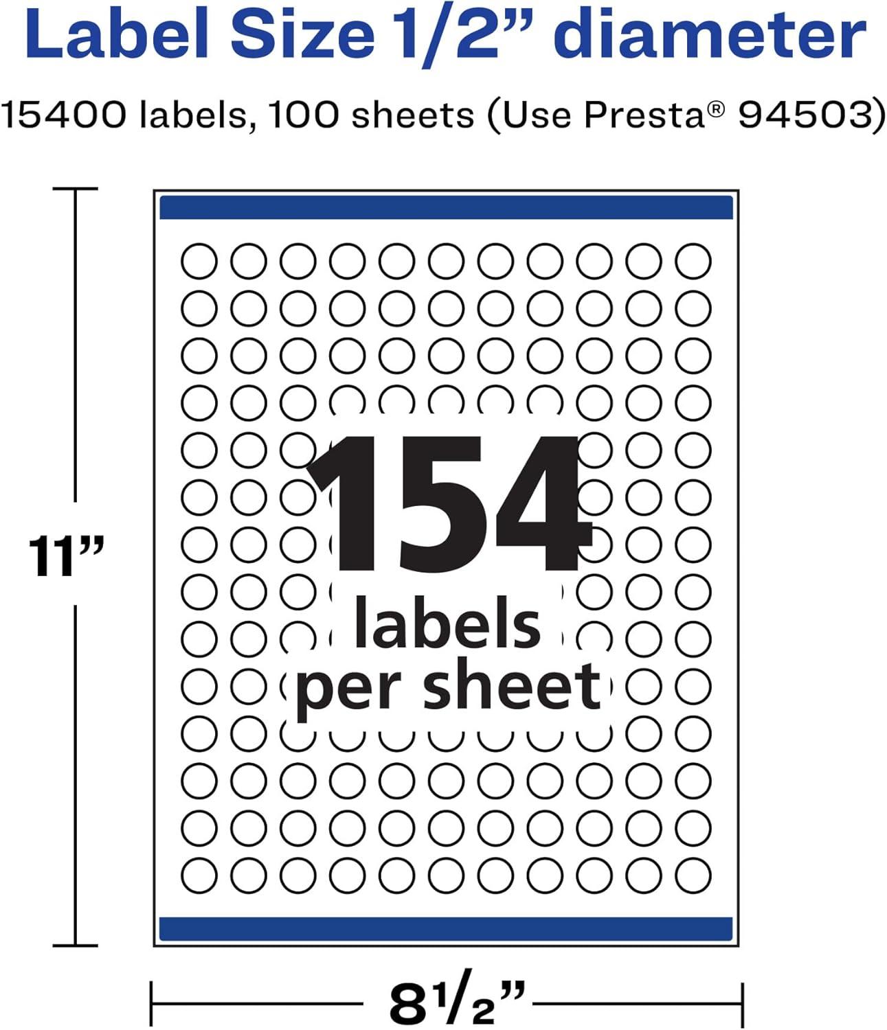 imageAvery Matte White Removable Round Labels Sure Feed Technology PrinttoTheEdge 05quot Diameter 2310 Removable Labels LaserInkjet Printable15 400 labels