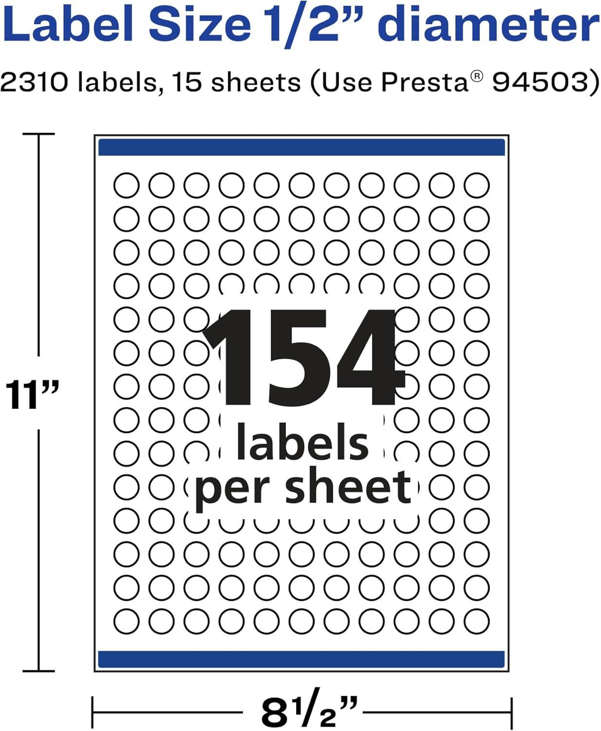 imageAvery Matte White Removable Round Labels Sure Feed Technology PrinttoTheEdge 05quot Diameter 2310 Removable Labels LaserInkjet Printable2 310 labels