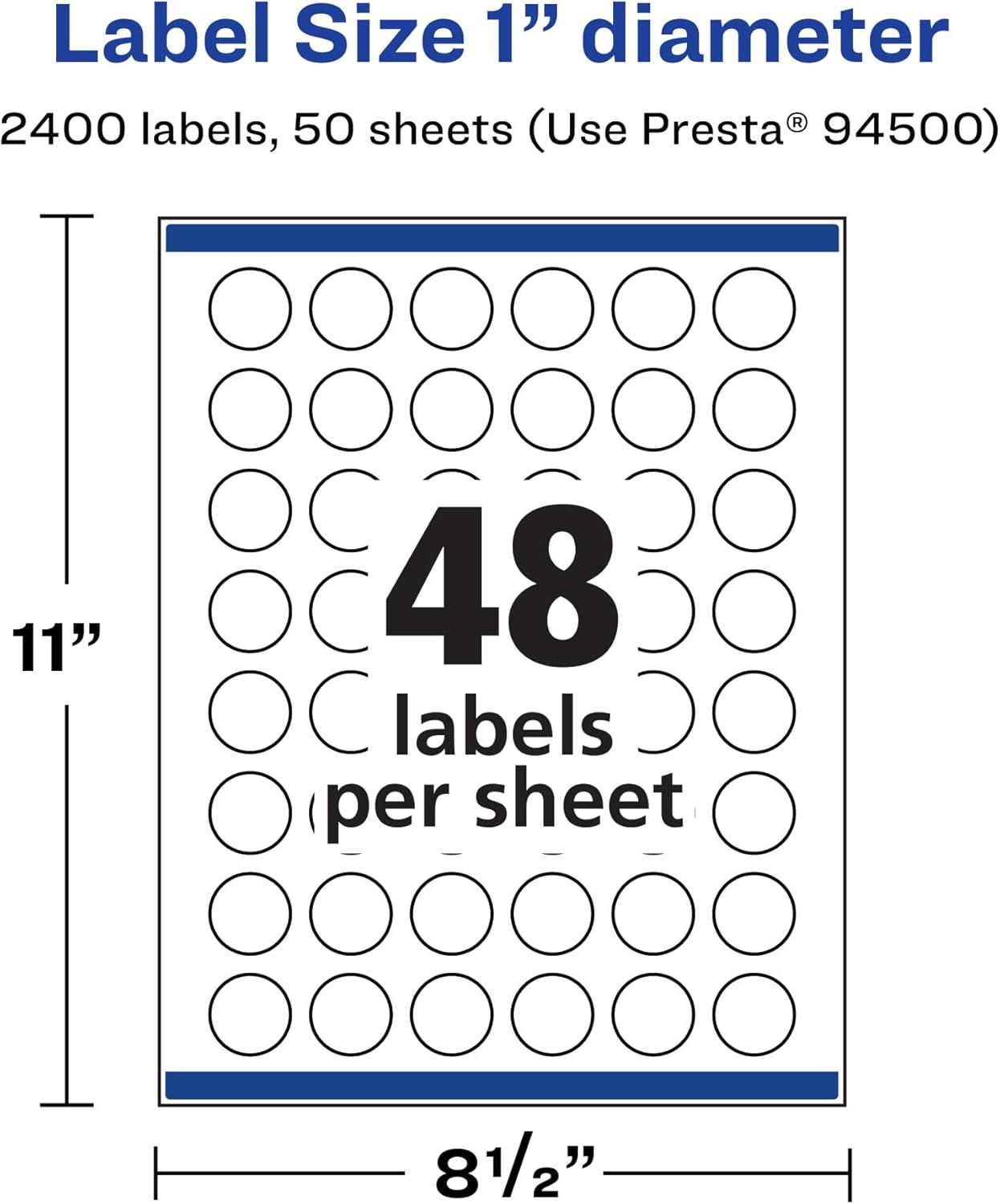 imageAvery Matte White Removable Round Labels Sure Feed Technology PrinttoTheEdge 1quot Diameter 720 Removable Labels LaserInkjet Printable2 400 labels