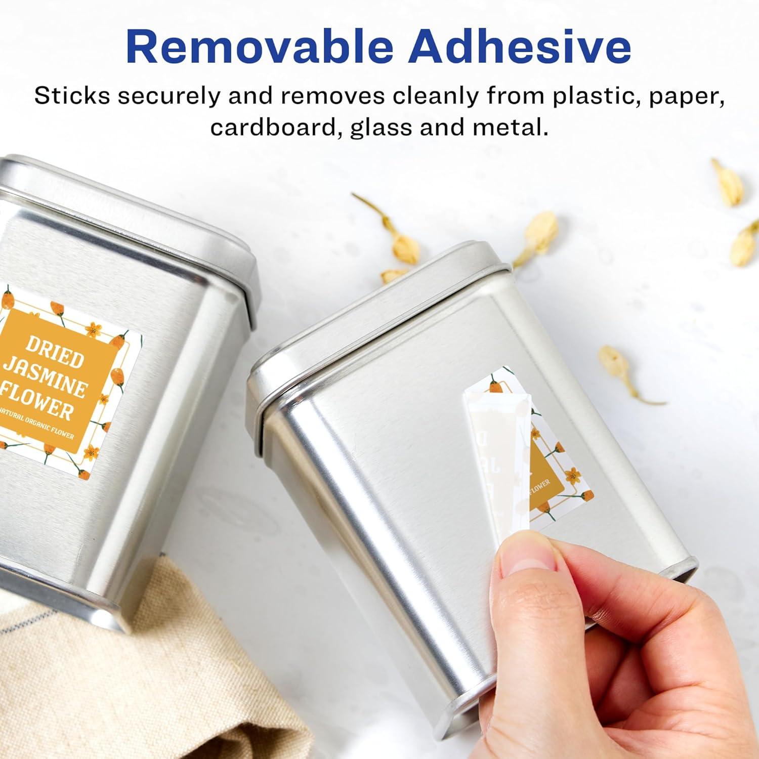 imageAvery Matte White Removable Square Labels Sure Feed Technology PrinttoTheEdge 1quot x 1quot 720 Removable Labels LaserInkjet Printable1 200 labels