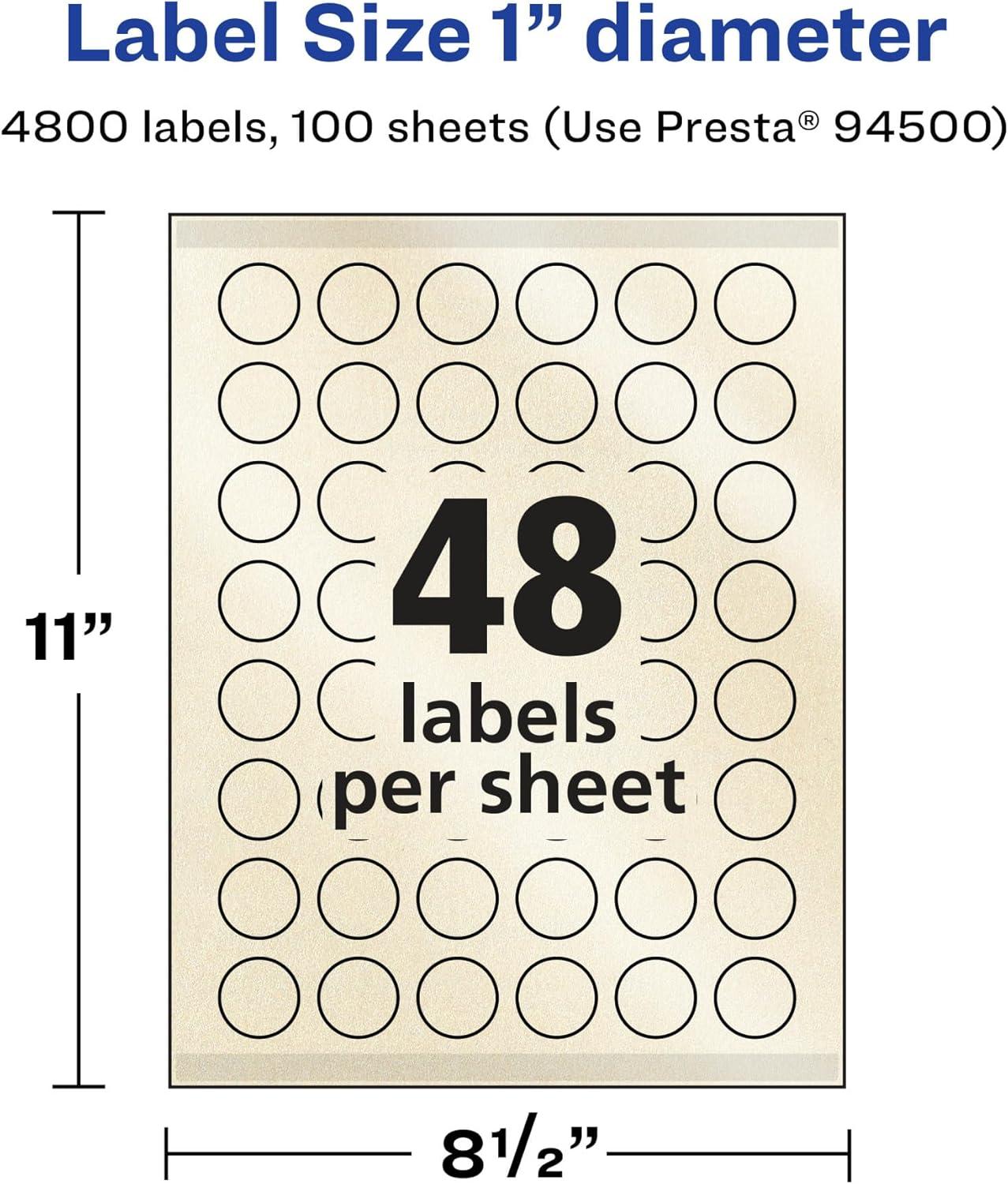 imageAvery Pearlized Ivory Round Labels Sure Feed Technology PrinttoTheEdge 1quot Diameter 480 Pearlized Ivory Labels LaserInkjet Printable4 800 labels