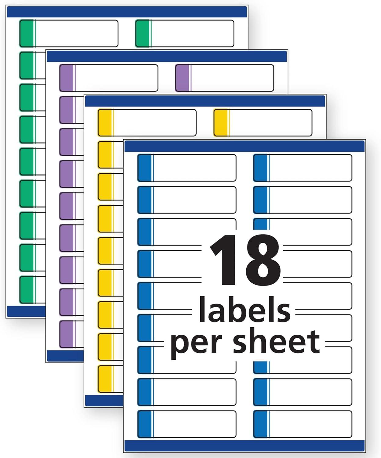 imageAvery TrueBlock Extra Large File Folder Labels 1516quot x 3716quot 450 Printable Labels Assorted Colors 50261516 x 3716 in