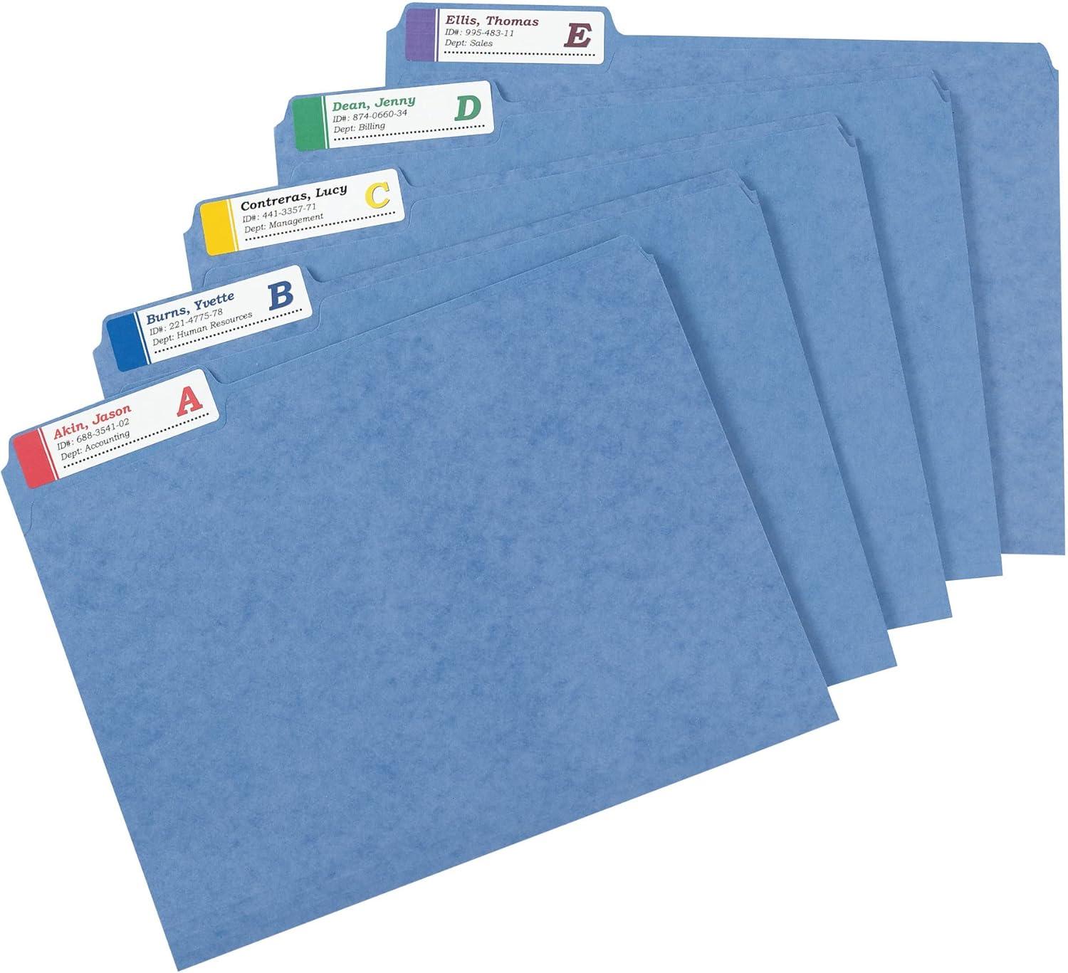imageAvery TrueBlock Extra Large File Folder Labels 1516quot x 3716quot 450 Printable Labels Assorted Colors 50261516 x 3716 in