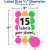 imageAvery ColorCoding Removable Labels 34 Inch Round Labels Assorted Neon Colors NonPrintable 315 Dot Stickers Total 673336 Pack