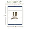 imageAvery Dissolvable Rectangle Labels Sure Feed Technology 2quot x 4quot Matte White LaserInkjet Printable 250 Labels Total FreezerSafe MicrowaveSafe RefrigeratorSafe250 labels