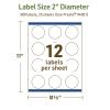 imageAvery Dissolvable Round Labels Sure Feed Technology 2quot Diameter Matte White PrinttoTheEdge LaserInkjet Printable 60 Labels Total300 labels