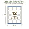 imageAvery Dissolvable Square Labels Sure Feed Technology 218quot x 218quot Matte White PrinttoTheEdge LaserInkjet Printable 120 Labels Total300 labels