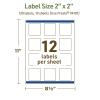 imageAvery Dissolvable Square Labels Sure Feed Technology 2quot x 2quot Matte White PrinttoTheEdge LaserInkjet Printable 120 Labels Total120 labels