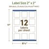 imageAvery Dissolvable Square Labels Sure Feed Technology 2quot x 2quot Matte White PrinttoTheEdge LaserInkjet Printable 120 Labels Total300 labels