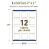 imageAvery Dissolvable Square Labels Sure Feed Technology 2quot x 2quot Matte White PrinttoTheEdge LaserInkjet Printable 120 Labels Total60 labels